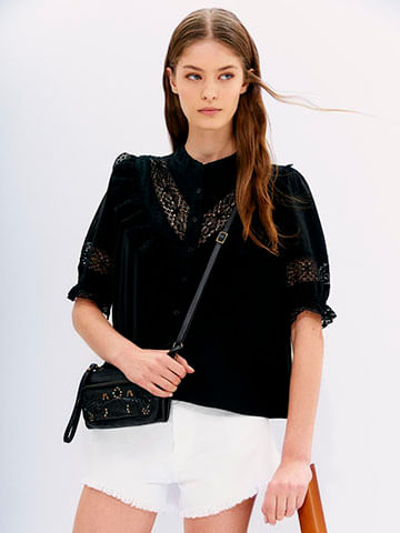 Rapsodia Blusas y Camisas de Color Negro