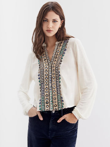 Rapsodia Blusas y Camisas de Color Blanco