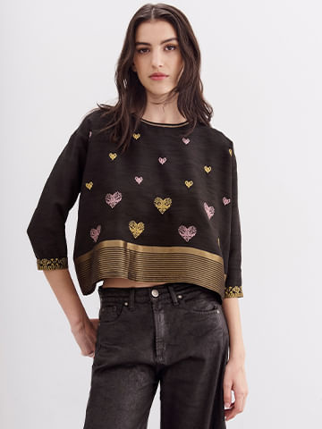 Rapsodia Blusas y Camisas de Color Negro
