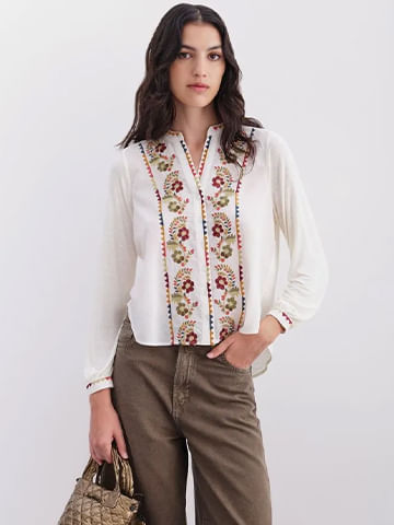 Rapsodia Blusas y Camisas de Color Blanco