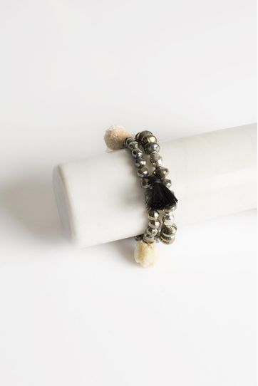 

Pulsera Ethnic Rapsodia Pompons Talla: Unitalla y color: negro