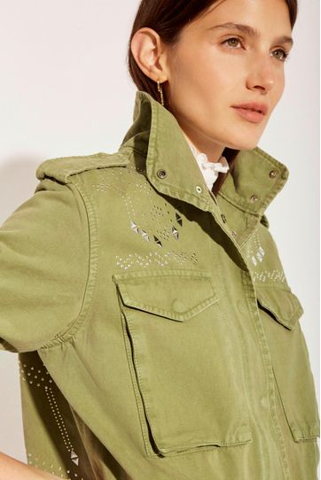 

Chamarra Adrienne Rapsodia Metal Talla: S y color: verde
