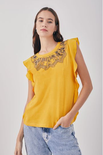 

Blusa New Rapsodia Collar New Talla: XL y color: mostaza