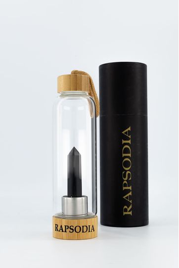 

Termo De Rapsodia Vidrio Con Obsidiana Y Bambu Talla: U y color: negro