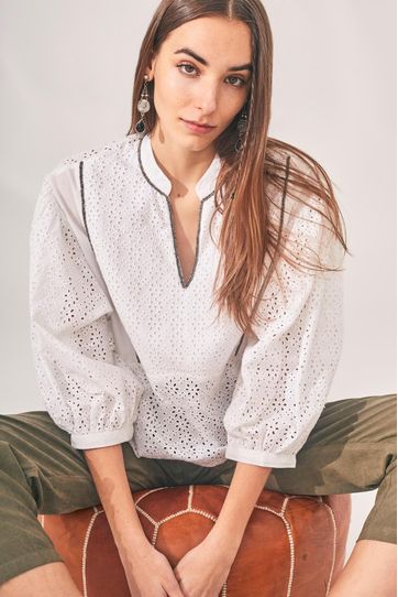 

Camisa Lace Rapsodia Star Talla: L y color: crudo