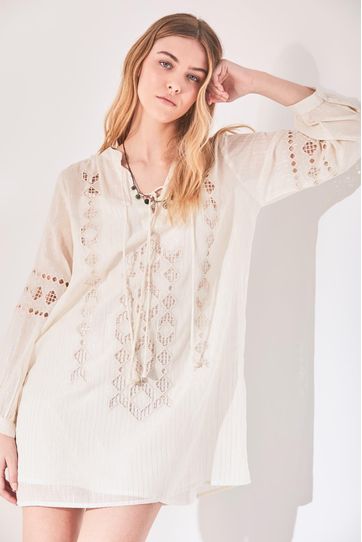 

Túnica Guirek Rapsodia Talla: XS y color: crudo