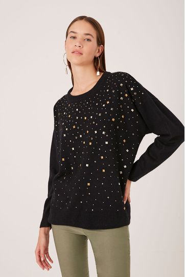 

Suéter Multi Rapsodia Metalic Talla: S y color: negro