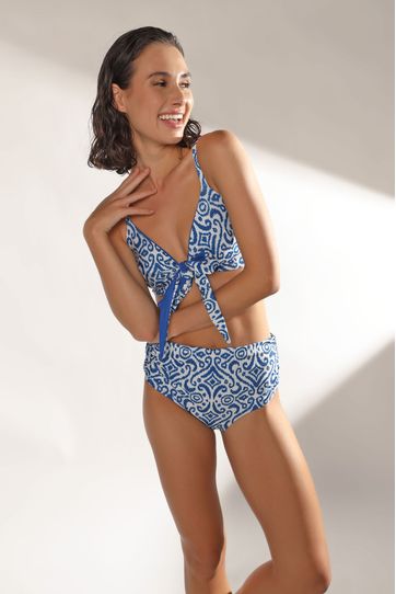 

Top Mariana Rapsodia Talla: S y color: azul con blanco
