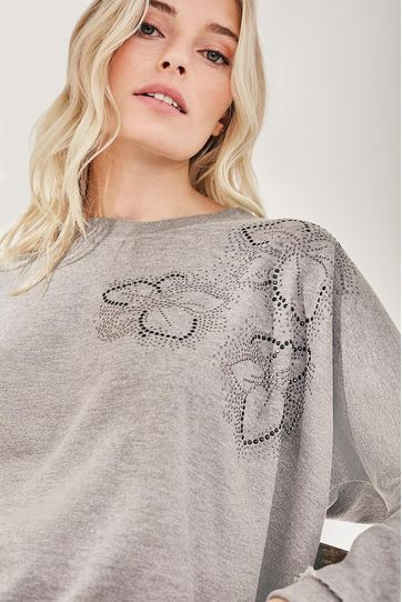 

Sueter New Rapsodia Fedora Talla: L y color: gris melange