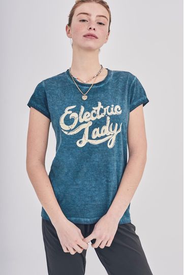 

Playera Electric Rapsodia Lady Talla: M y color: petroleo