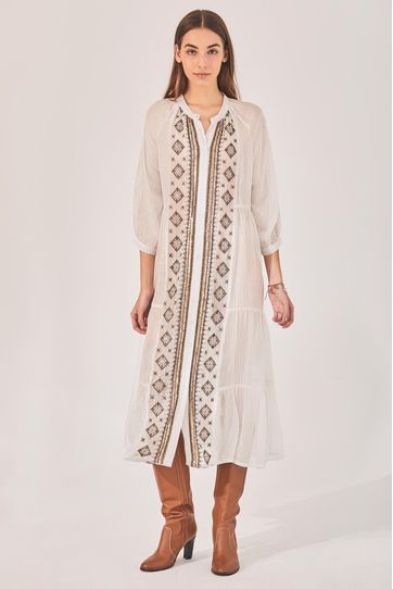 

Vestido Ruffles Rapsodia Long Talla: S y color: crudo