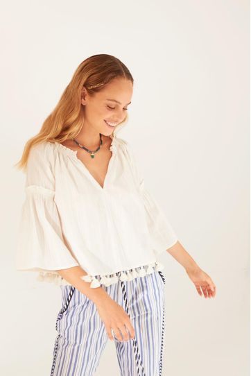 

Camisa Zenaida Rapsodia New Talla: S y color: crudo