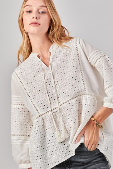 

Camisa Plain Rapsodia Broderie Talla: XS y color: blanco