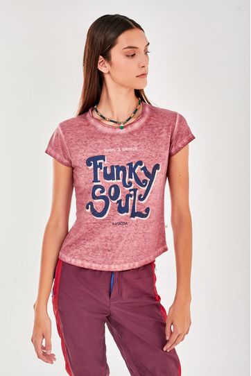 

Playera Funky Rapsodia Soul Talla: S y color: rosa