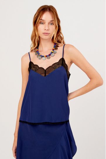 

Top Rocker Rapsodia Encaje P Talla: XS y color: azul