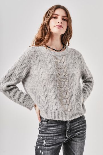 

Suéter Braid Rapsodia Bling Talla: S y color: gris melange