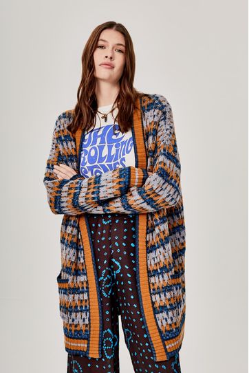 

Cardigan Jackard Rapsodia Talla: M y color: azul