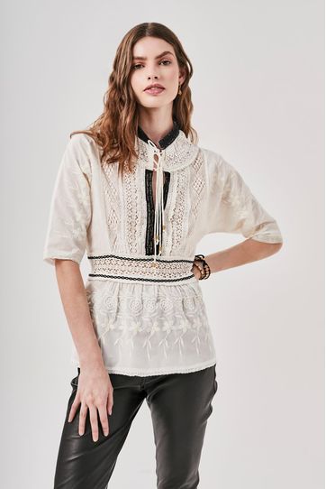 

Blusa Rapsodia Navendu Blanco Talla: L y color: blanco
