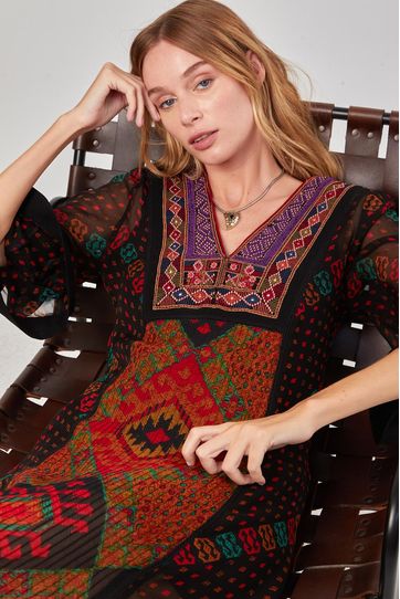 

Vestido Rapsodia Manu Ani Print Negro Talla: S y color: negro