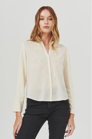 

Camisa Rapsodia Gandha Knit Crudo Talla: XS y color: crudo
