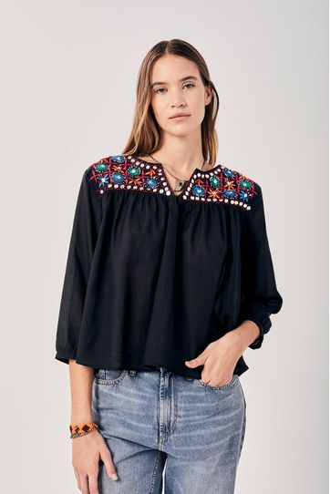 

Camisa Rapsodia Helani New Negro Talla: XS y color: negro