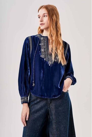 

Camisa Rapsodia Gandha Velvet Azul Talla: XS y color: azul
