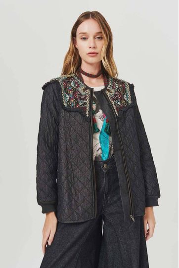 

Chamarra Rapsodia Zeila New Negro Talla: S y color: negro