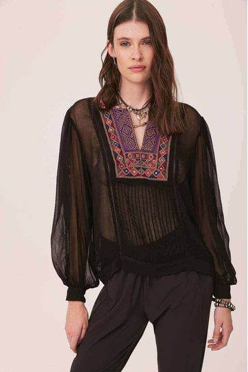 

Camisa Rapsodia Gandha Ani Plain P Negro Talla: S y color: negro