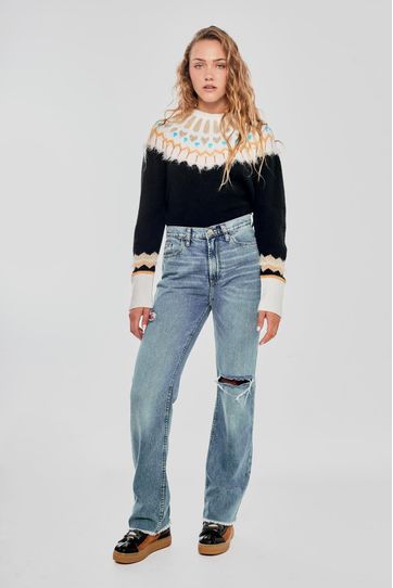 

Jeans Rapsodia Straight High Rise Jock Azul Talla: XXS y color: azul
