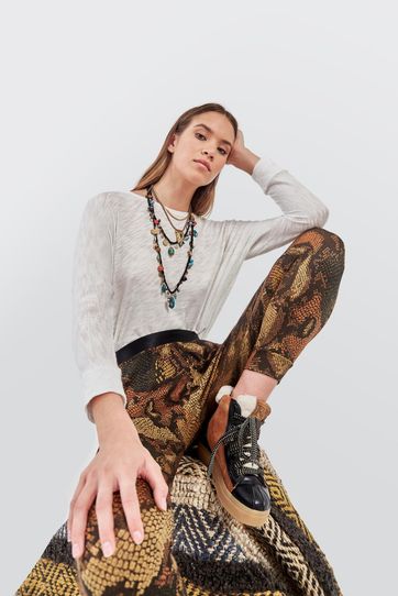 

Pantalón Rapsodia Cozy Knit Reptil Talla: L y color: reptil