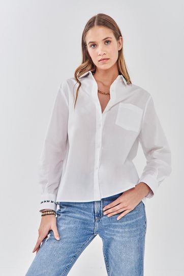 

Camisa Rapsodia Poplin Volados Blanco Talla: M y color: blanco