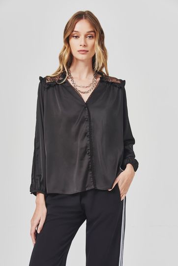 

Camisa Rapsodia Lace Flowers Negro Talla: XS y color: negro