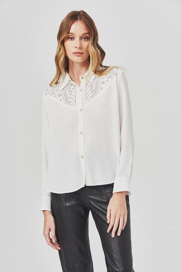 

Camisa Rapsodia Texan Shine Blanco Talla: XS y color: blanco