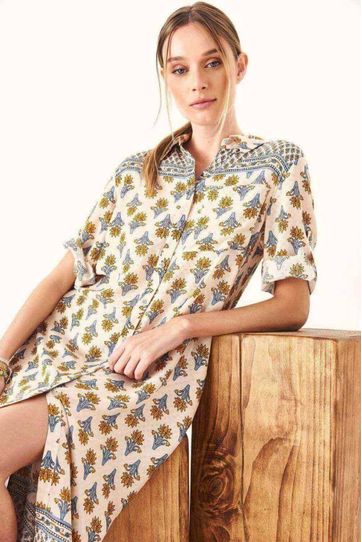 

Camisa Rapsodia Long Botanic Crudo Talla: XS y color: crudo