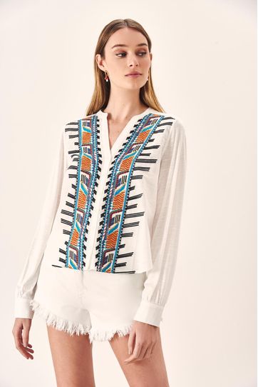 

Camisa Rapsodia Amalita Geo Multicolor Talla: XL y color: multicolor