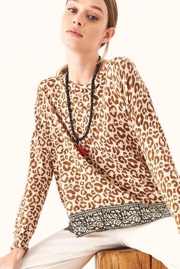 

Suéter Rapsodia Animal New Oro Talla: S y color: oro