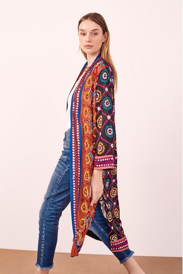 

Kimono Rapsodia Dupatta Patch Multicolor Talla: S y color: multicolor