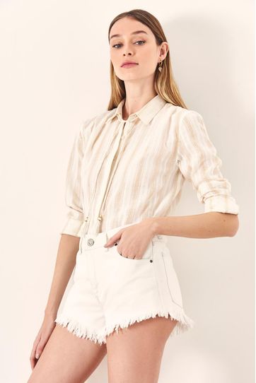 

Camisa Rapsodia Roque Long Rattier D Crudo Talla: XS y color: crudo