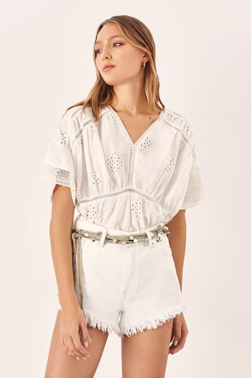

Camisa Rapsodia Bamana Lace Crudo Talla: S