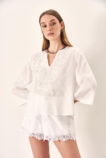 

Camisa Rapsodia Gandha Zapp Blanco Talla: XS y color: blanco