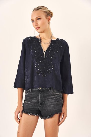 

Camisa Rapsodia Gandha Zapp Azul Talla: XS y color: azul
