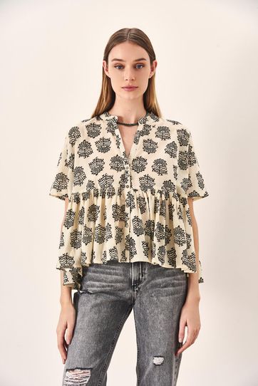 

Camisa Rapsodia Malveira Falguni Crudo Talla: XS y color: crudo