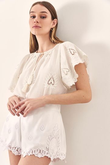 

Top Rapsodia Delfi Blanco Talla: M y color: blanco