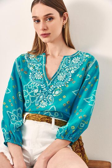 

Camisa Rapsodia Gandha Bandhani Azul Talla: S y color: azul