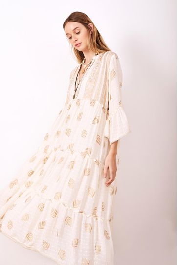 

Vestido Rapsodia Block Gold Long Crudo Talla: L y color: crudo