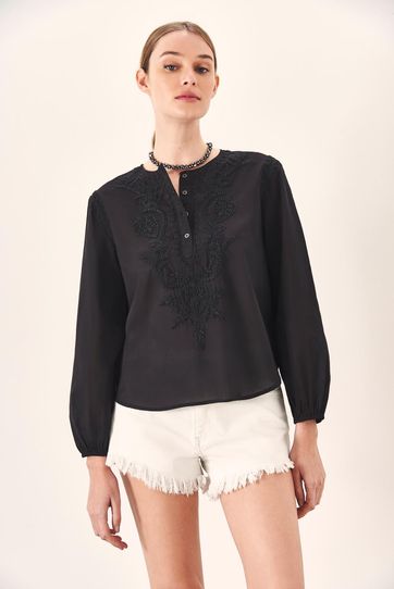 

Camisa Rapsodia Gandha Dye Talla: XS y color: negro