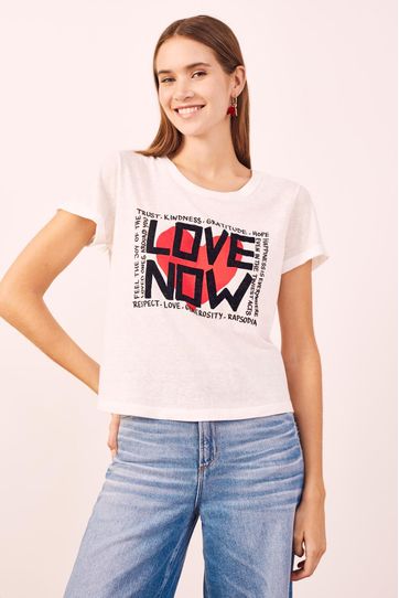 

Playera Rapsodia Love Now Talla: XS y color: blanco