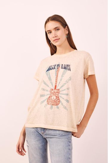

Playera Rapsodia Psychedelic Guitar Talla: S y color: crudo