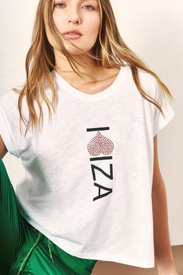 

Playera Rapsodia Love Ibiza Talla: L y color: blanco