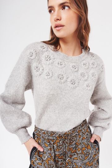 

Sweater Rapsodia Eddie Flower Talla: S y color: gris melange